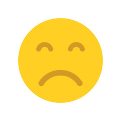 Upset emoji face. Emoticons icon.