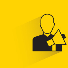 marketer, people with megaphone yellow background