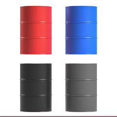 oil barrels isolated on white. 3d render