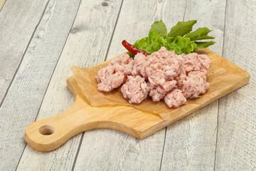 Homemade pork minced meat for cooking