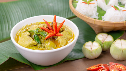 Thai food Green curry with chicken