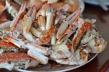 streamed crab or boiled crab
