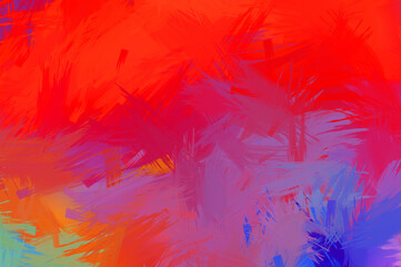 Abstract background of colorful brush strokes. Brushed vibrant wallpaper. Painted artistic creation. Unique and creative illustration.