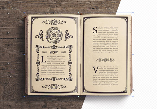 Open Old Book Mockup