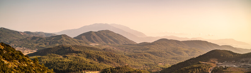 Mountain range at sunset