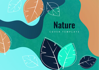 Abstract creative leaves, waves, bright modern background. Ecology concept. Vector illustration.