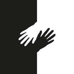 black and white human hand isolated vector illustration EPS10