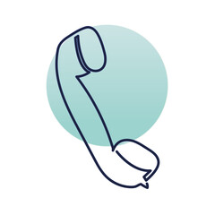 phone one line style with background blue