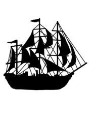 Segelschiff Silhouette Design 