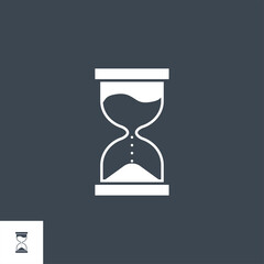 Hourglass related vector glyph icon. Isolated on black background. Vector illustration.