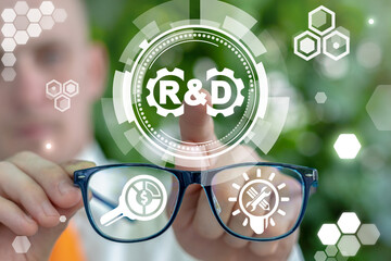 Research and Development Business Science Technology. R & D Concept.