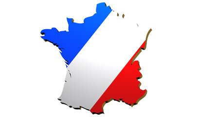 france map of the country 3d