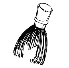 Chasen Matcha whisk. Matcha tea elements. Hand drawn vector illustration. Japanese ethnic and national tea ceremony. Hand drawn vector illustration. Can be used for shop, market, fabric, 