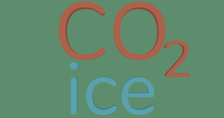 Render with the concept of increasing CO2 and reducing ice