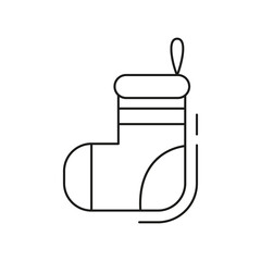 Christmas red sock icon on white background.