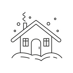 Fototapeta premium Winter house icon on white background.