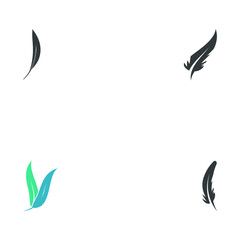 Fototapeta na wymiar Set Feathers Logo Template vector symbol 