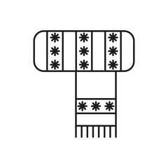 Winter scarf icon on white background.