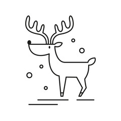 Christmas deer icon on white background.