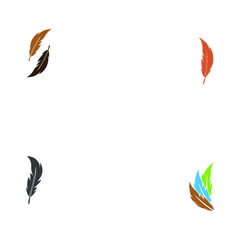 Fototapeta na wymiar Set Feathers Logo Template vector symbol 