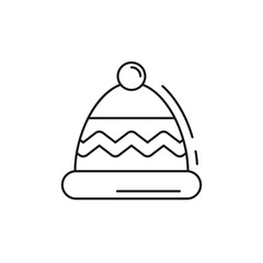 Winter hat icon on white background.