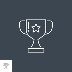 Award icon. Award Related Vector Line Icon. Isolated on Black Background. Editable Stroke.