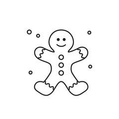 Gingerbread Man icon on white background.