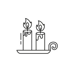 Cute candle icon on white background.