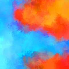 Painted composition with vibrant brush strokes. Textured colorful painting. Paint brushed wallpaper.