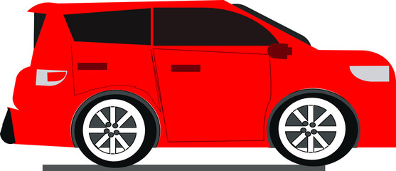 Red car isolated on white