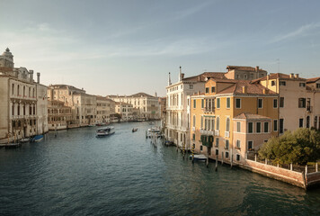 Grand Canal in Venice, Italy in sunset time