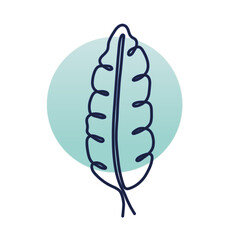 leaf of a plant with stem, one line style