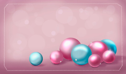 Christmas and New Year Background pink and blue