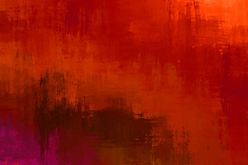 Background with crossed wild brush strokes. Colorful and vibrant illustration. Painted art. Creative abstract painting.