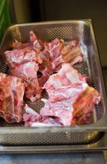 Bones of lamb and veal meat for making meat broth bouillon