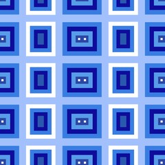 Modern blue geometric seamless pattern. Imposing multicolored infinite backdrop