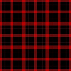 Tartan seamless plaid pattern illustration in black and red combination for textile design