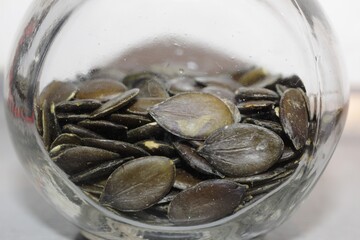 closeup tasty healthy seeds closeup background