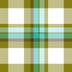 Tartan seamless plaid pattern illustration in green, brown and white combination for textile design