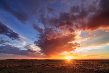 Sunset sky in Thunder Basin National Grassland, Wyoming