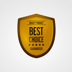 Golden quality product shield design label