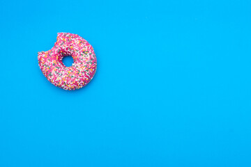 donut on a bright background. space for text