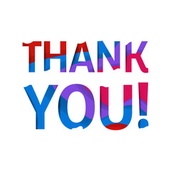 Thank you banner with paper cut design background