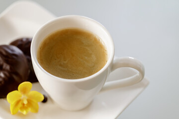 Cup of coffee from above