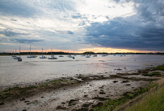 Ramsholt Estuary, Suffolk, England At Sunset