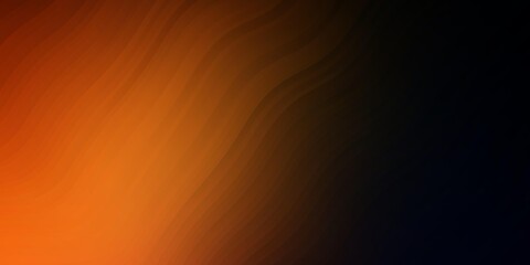 Dark Orange vector background with curved lines.