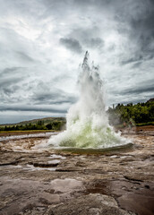 The Great Geyser in Iceland erupting