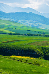 Amazing landscape with field and mountains, Armenia