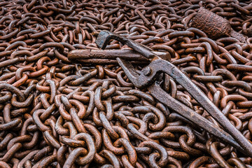 Rusted chain at the Black Country living history experience
