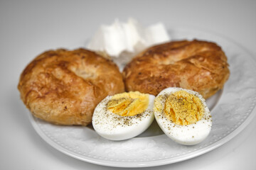 Boyoz, egg and cheese close-up details